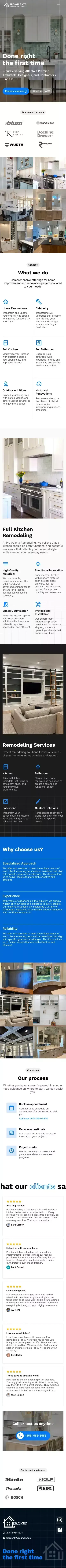 Pro Atlanta Remodeling & Cabinet mobile view