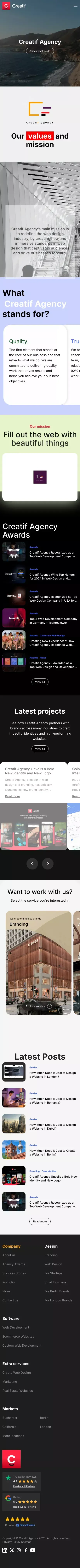 About Creatif Agency - Web Design & Branding Solutions mobile view