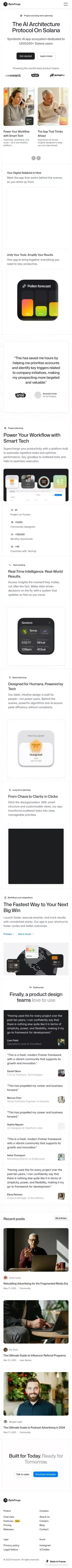 ByteForge â Technology Website Template mobile view