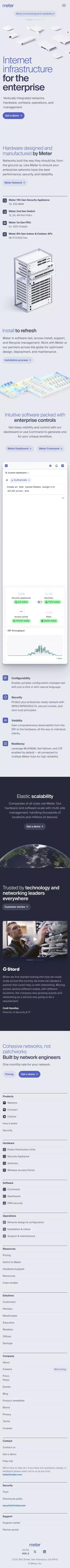 Meter – Internet infrastructure for the enterprise mobile view