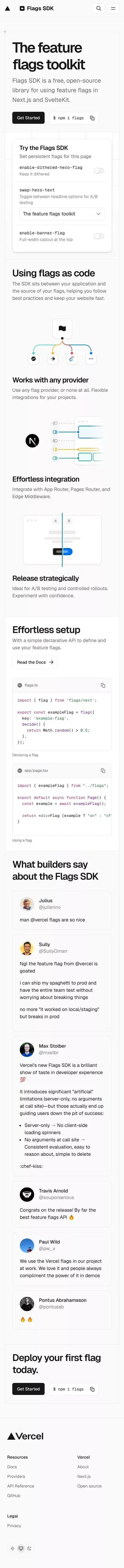 Flags SDK mobile view
