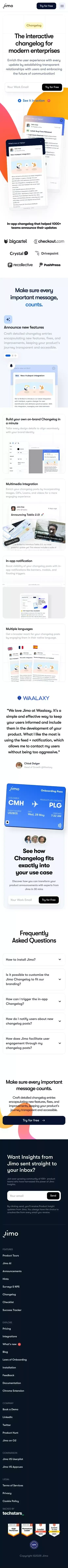 Keep Users Informed with Jimo Changelog Widget mobile view