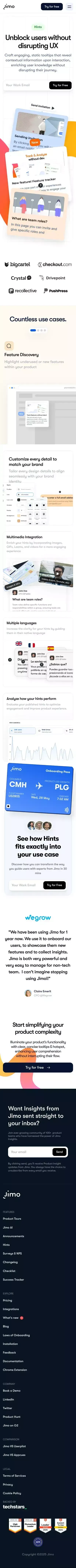 Enhance User Guidance with Jimo Hints mobile view