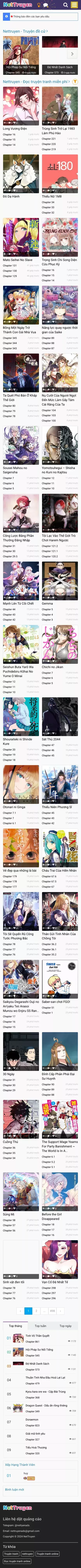 Nettruyen đọc truyện miễn phí mobile view