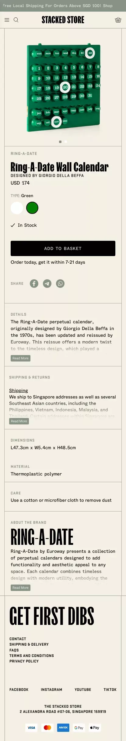 Ring-A-Date Wall Calendar – Stacked Store mobile view