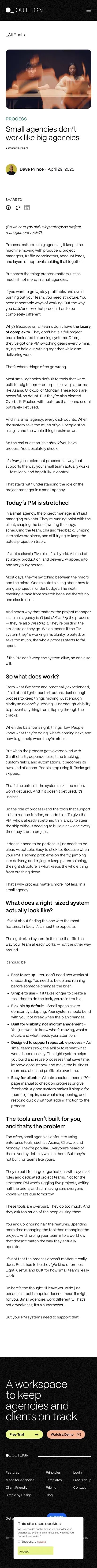 Why Small Agencies Need a Different Kind of Project Management | Outlign mobile view
