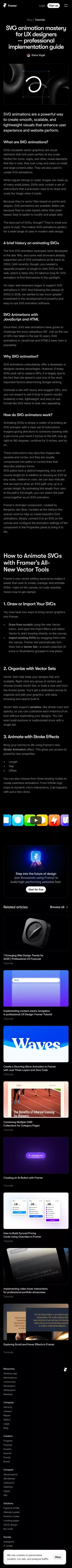 SVG animation mastery for UX designers â professional implementation guide â Framer Blog mobile view