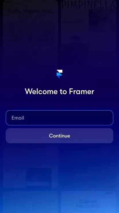 Framer Login mobile view