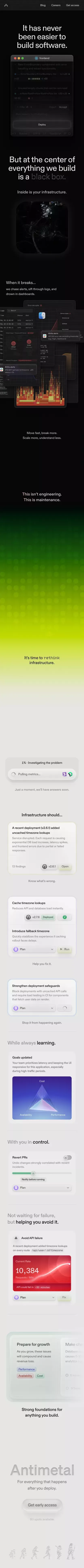Antimetal — Sign Up for Early Access mobile view