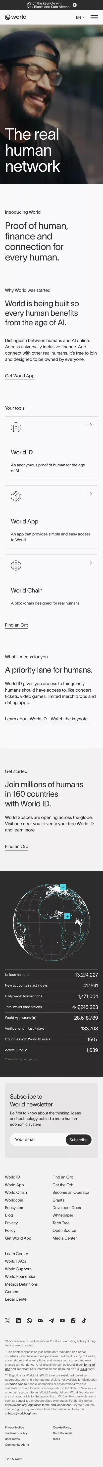 World - The real human network. mobile view