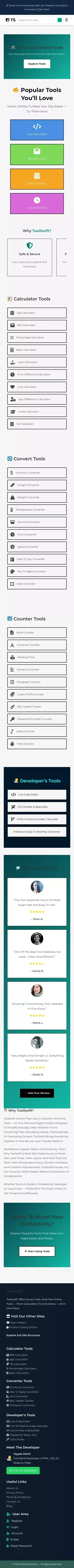Home - ToolSwift mobile view