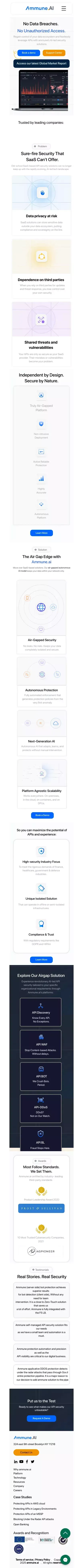 Ammune.ai | API Security mobile view