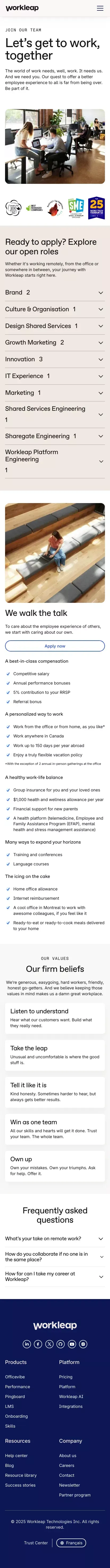 Join our team. Join Workleap. mobile view