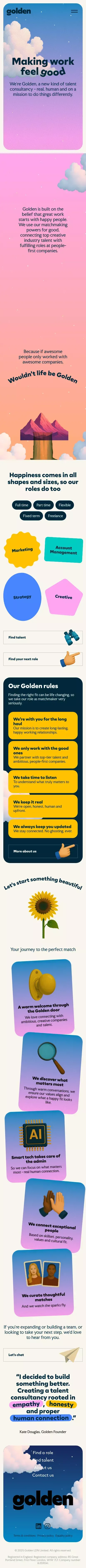 Golden | Making work feel good mobile view