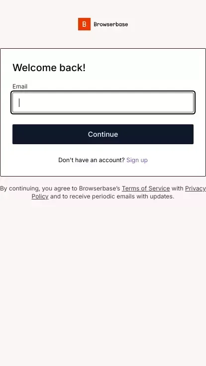 Browserbase - Headless Web Browser API mobile view