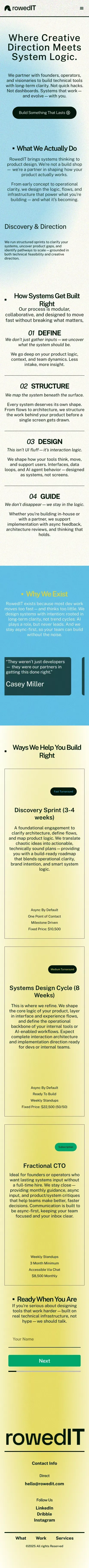 RowedIT mobile view