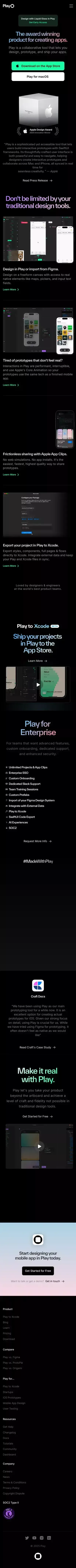 Play - Design and ship mobile apps with the power of iOS & SwiftUI mobile view