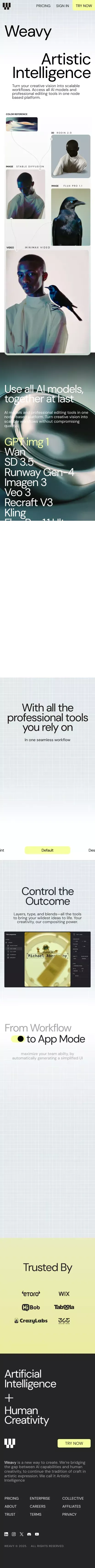 Weavy | AI-Powered Design Workflows, Built for Creative Pros mobile view