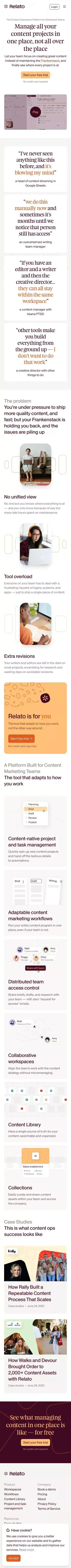 The Content Operations Platform  | Relato mobile view