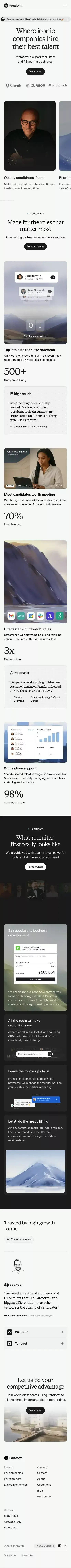Paraform mobile view