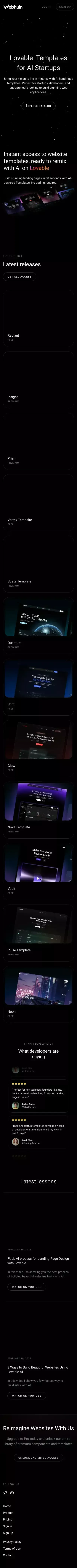Webfluin - Premium Web Templates & UI Components mobile view