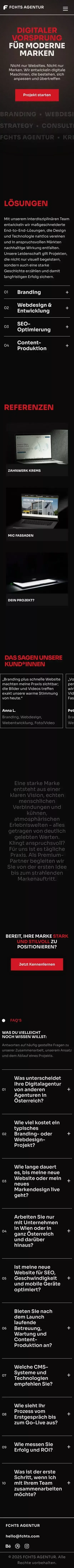 FCHTS Agentur – Digital Branding, Web Design & SEO Agency mobile view