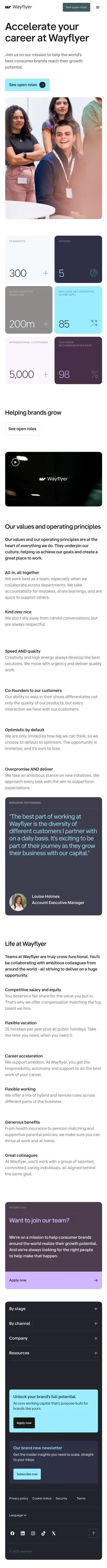 Careers at Wayflyer | Join Our Global Team | Wayflyer mobile view