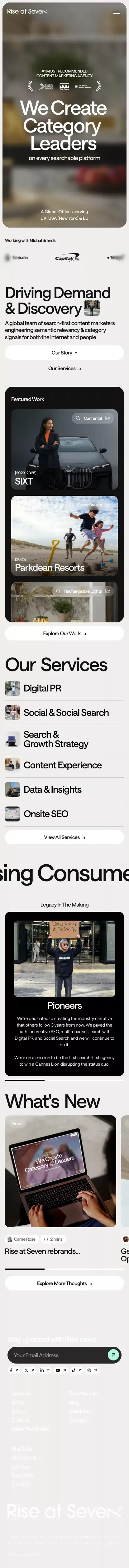 Rise at Seven | Award Winning Search-First Content Marketing Agency mobile view