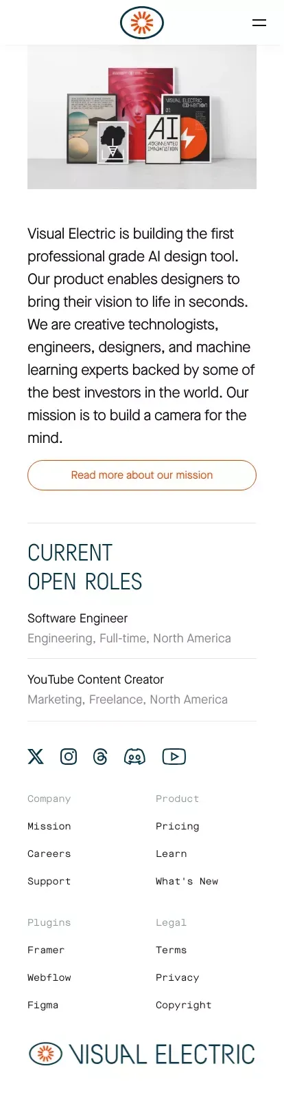 Visual Electric - Careers mobile view