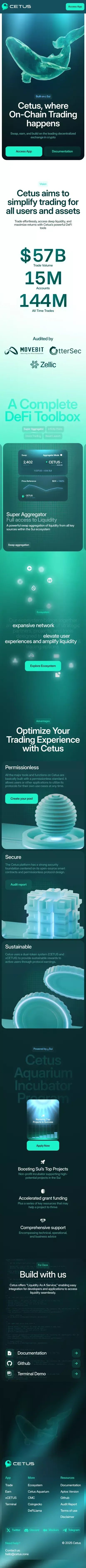 Cetus, where On-Chain Trading happens mobile view