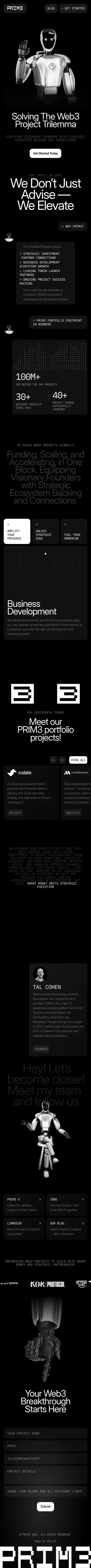 PRIME3 Capital | Web3 VC | Funding Blockchain Innovations mobile view