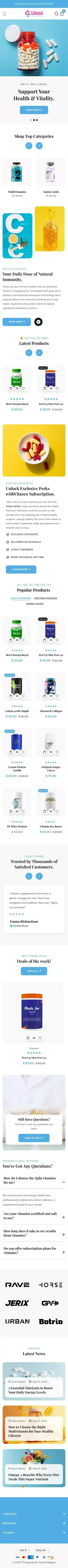 Vtazen - Modern Vitamins & supplements Store Shopify Theme
 – Vitazen mobile view