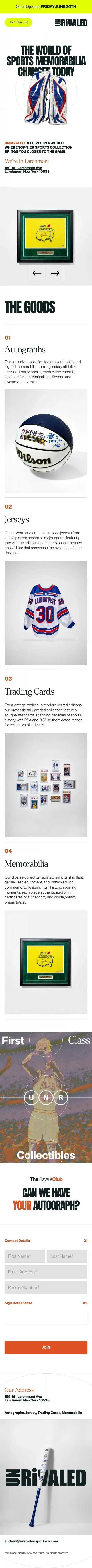 Unrivaled Collectibles | Premium Sports Memorabilia & Authenticated Collectibles mobile view