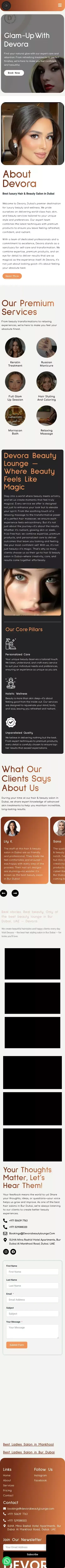 Best Ladies Salon in Dubai, UAE – Devora Beauty Lounge mobile view