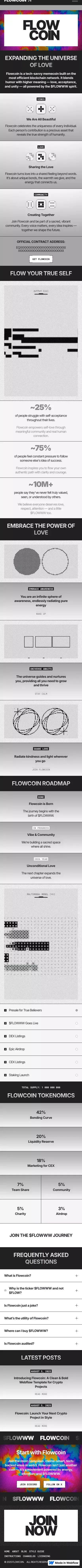 Flowcoin – Webflow HTML website template mobile view