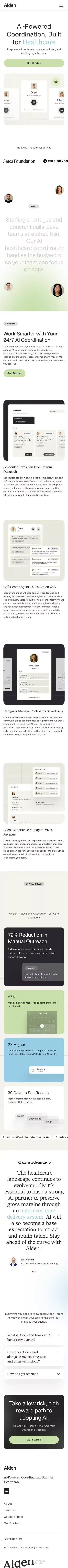 Alden | AI assistants for home care mobile view