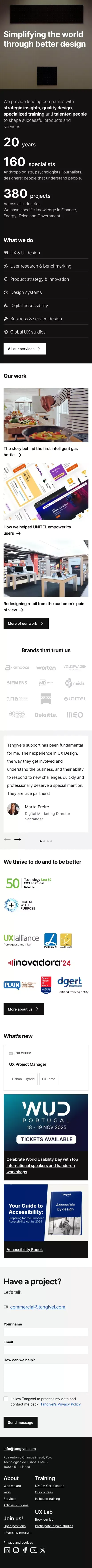 Tangivel - Human-centered by design mobile view