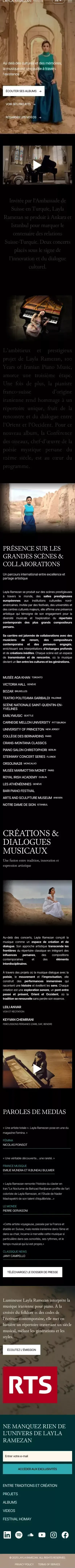 Layla Ramezan – Pianiste iranienne | Musique contemporaine & créations artistiques mobile view