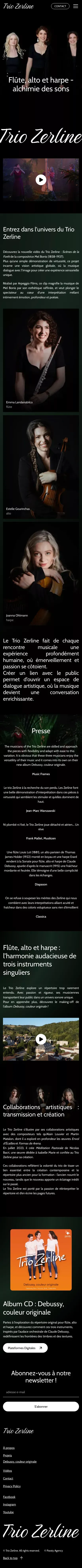 Trio Zerline - Un trio original entre tradition, innovation et transmission mobile view
