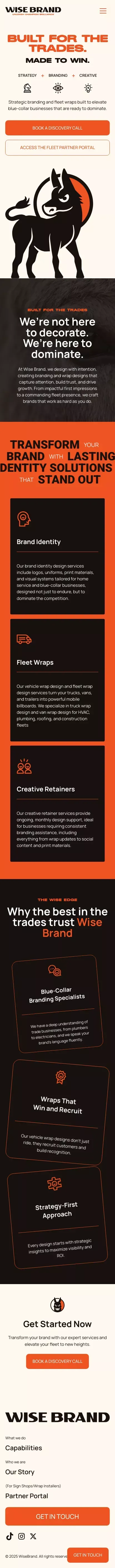 Brand Identity Design & Fleet Wrap Experts - Wise Brand mobile view