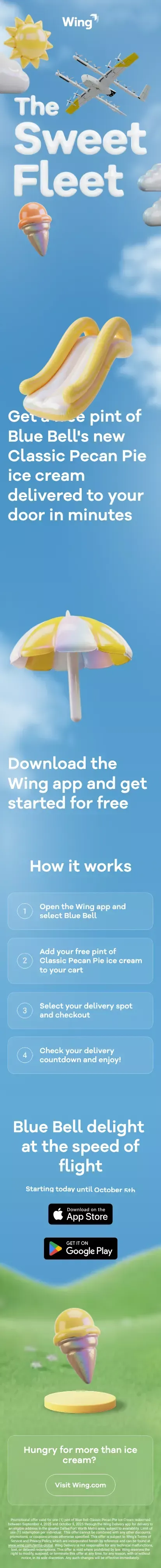 Free Blue Bell Classic Pecan Pie Ice Cream | Wing Delivery mobile view