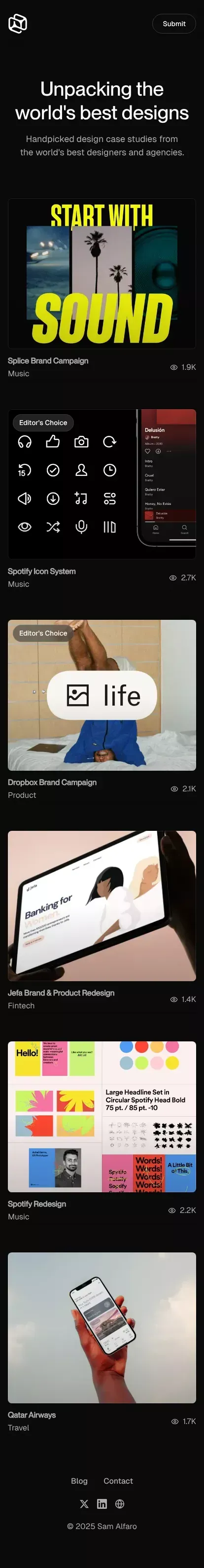 Unpack.so — Unpacking The World's Best Designs mobile view