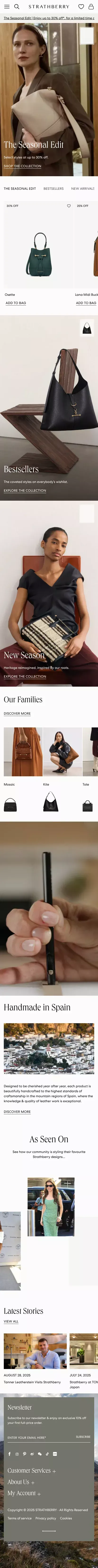 Luxury designer handbags | Strathberry mobile view
