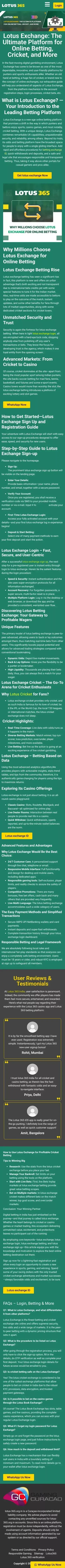 Lotus Exchange | Official platform for secure betting mobile view
