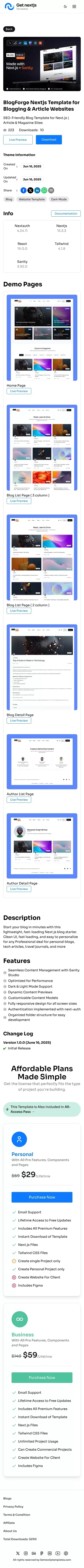 SEO-Friendly Blog Template for Next.js | Article & Magazine Sites mobile view