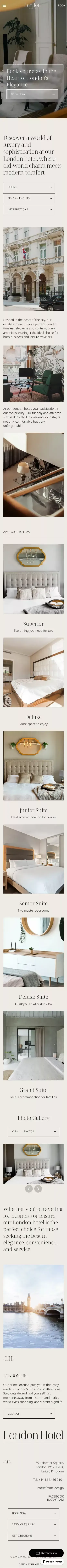 Hotel Template for Framer with CMS by iframe.design mobile view