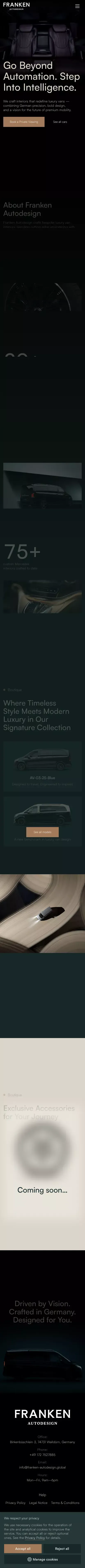 Franken Autodesign â Bespoke Mercedes V-Class Interiors mobile view