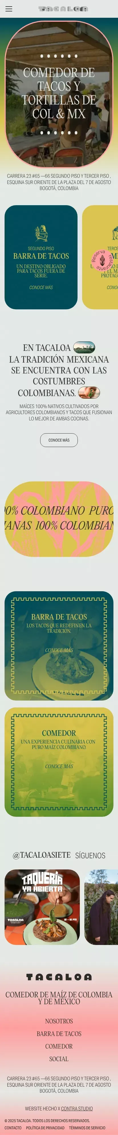 Tacaloa mobile view
