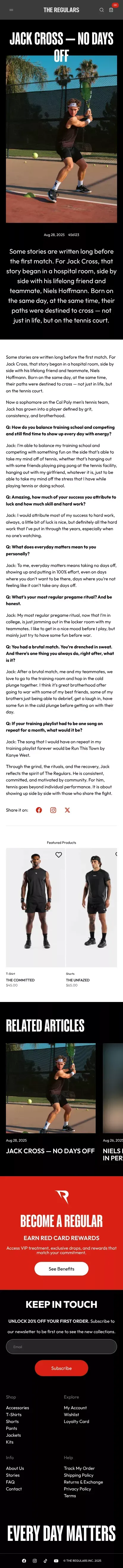 Jack Cross — No Days Off mobile view