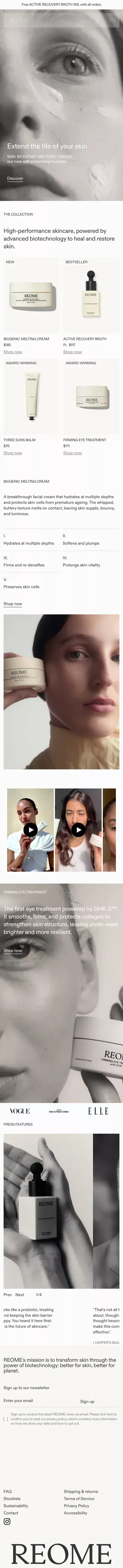REOME | Advanced skincare powered by biotechnology mobile view